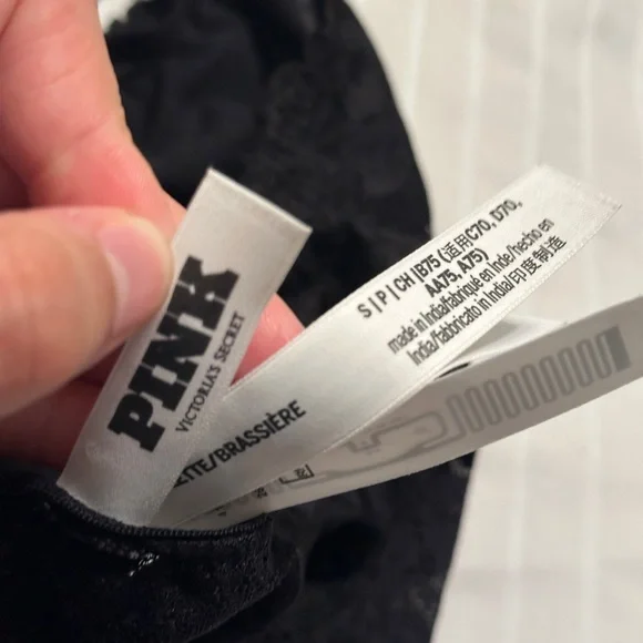 PINK Victoria's Secret Black Floral Lace Bralette - Picture 4 of 9